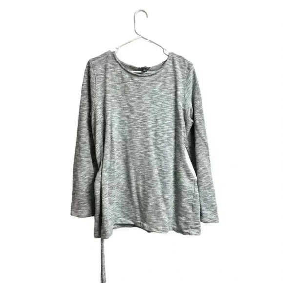 J Crew Mercantile Long‎ Sleeve Shirt With Belt Women's Size Large Gray - Picture 4 of 6